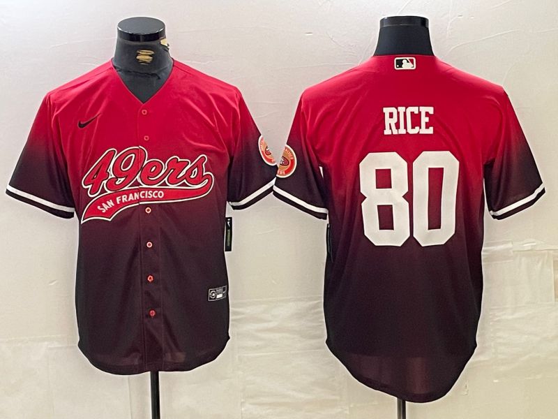 Men San Francisco 49ers #80 Rice Red Joint Name 2024 Nike Limited NFL Jersey style 6